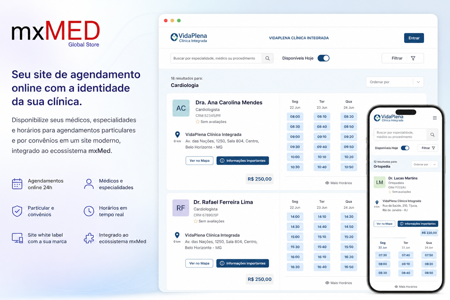 Página do produto mxMed Global Store